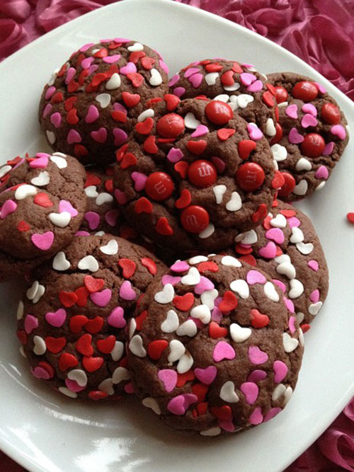 44 Sweet Valentine's Day Treats - Chocolate Cake Mix Cookies