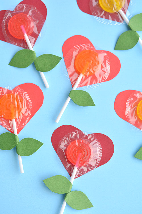 Lollypop Heart Flowers by One Little Project