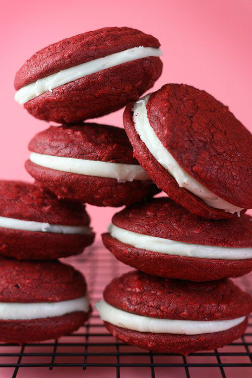 44 Sweet Valentine's Day Treats - Red Velvet Sandwich Cookies