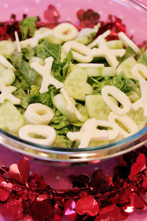 30+ Healthy Valentine's Day Food Ideas - Strawberry XO Salad