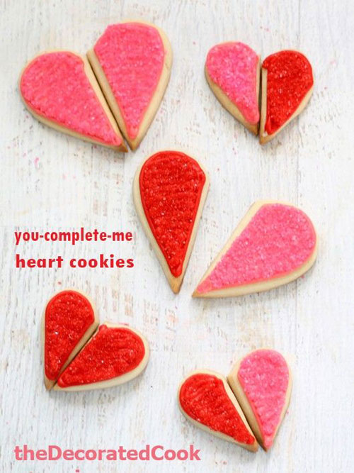 44 Sweet Valentine's Day Treats - You-Complete-Me Heart Cookies