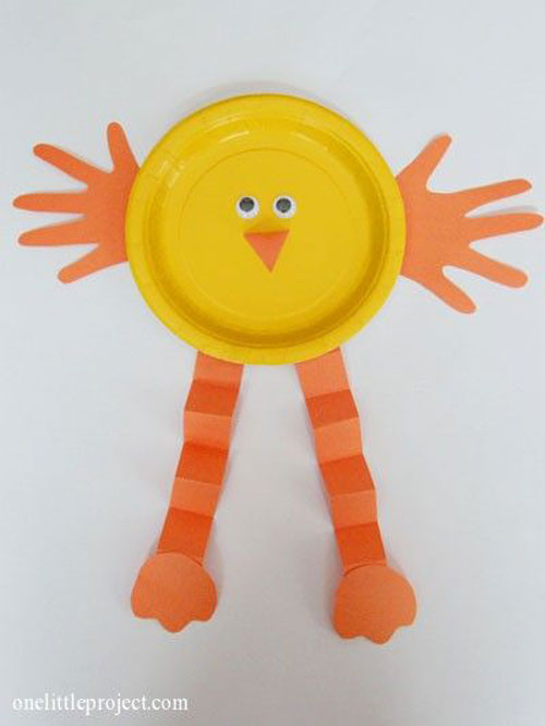 40+ Simple Easter Crafts for Kids - Baby Chick Paper Plate Craft