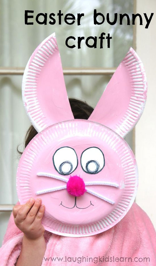 40+ Simple Easter Crafts for Kids - Easter Bunny Paper Plate