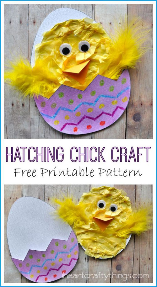 40+ Simple Easter Crafts for Kids - Hatching Chick Craft