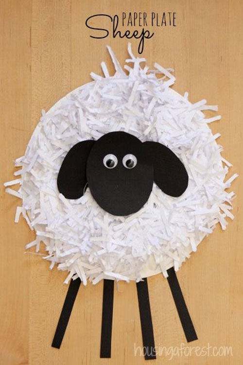 40+ Simple Easter Crafts for Kids - Paper Plate Sheep Craft