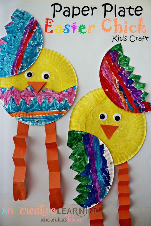 40+ Simple Easter Crafts for Kids - Paper Plater Easter Chick