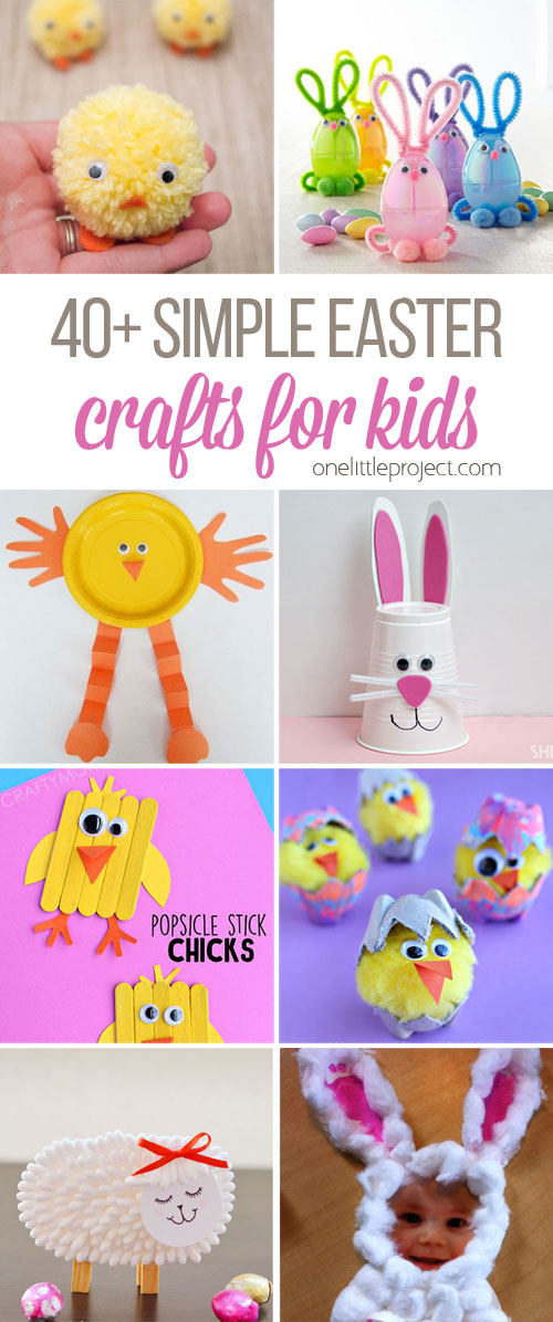 This list of simple Easter crafts for kids is absolutely ADORABLE! You can make Bunnies and Chicks from just about anything! So many fun ideas!