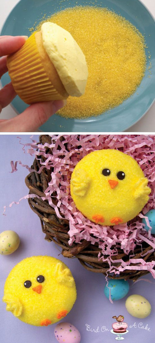 35 Adorable Easter Cupcake Ideas - Adorable Easter Chick Cupcake