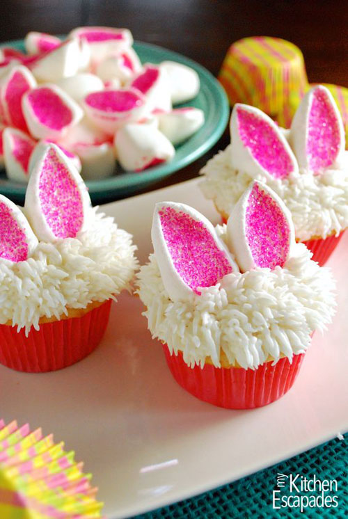 35 Adorable Easter Cupcake Ideas - Bunny Ears Cupcake