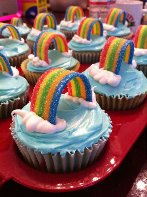 35 Adorable Easter Cupcake Ideas - Rainbow Cupcakes