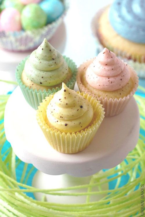 35 Adorable Easter Cupcake Ideas - Speckled Easter Cupcakes
