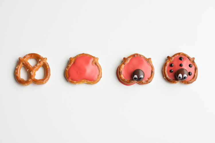 These pretzel ladybugs and bumblebees make an ADORABLE spring treat! They are easy to put together and are perfect for a spring birthday or class party!!