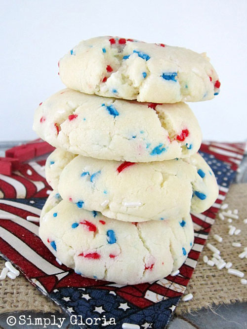 50+ Best 4th of July Desserts - 4th of July Sprinkled Cookies