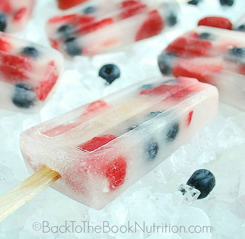 50+ Best 4th of July Desserts - Coconut Water and Fresh Berry Popsicles
