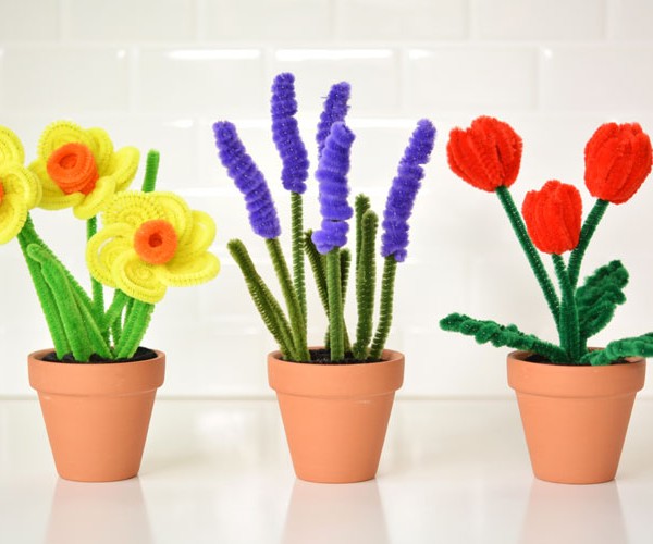 Pipe Cleaner Daffodils and Tulips