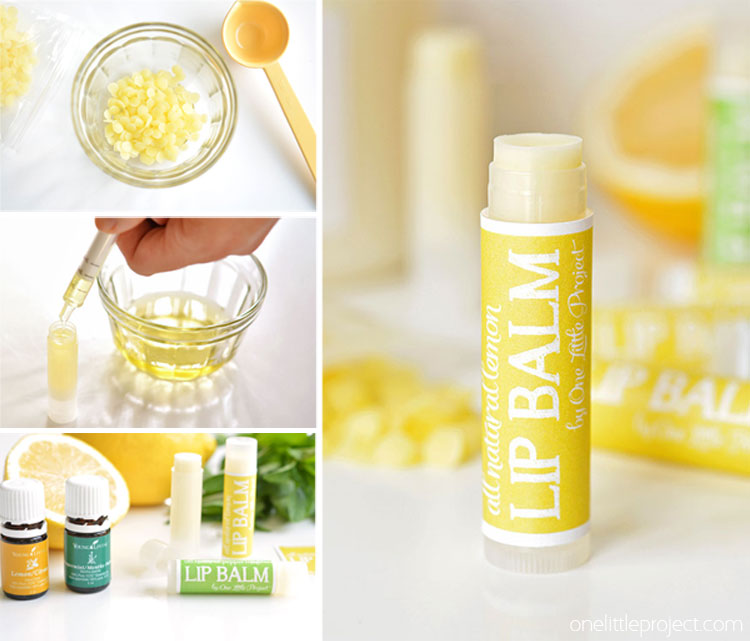This homemade lip balm is SO EASY to make! It only takes three simple ingredients and it solidifies almost instantly, so you don't even have to wait! So luxurious and a great DIY gift idea!