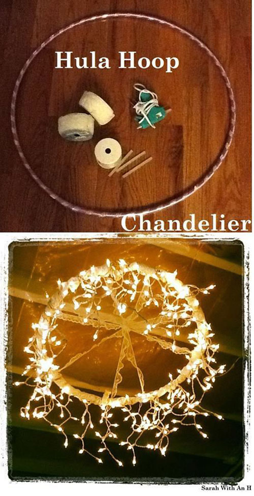 37 Awesome DIY Summer Projects - Hula Hoop Chandelier