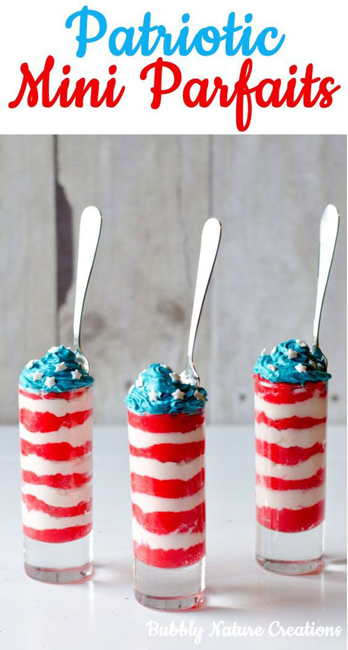 50+ Best 4th of July Desserts - Patriotic Mini Parfaits
