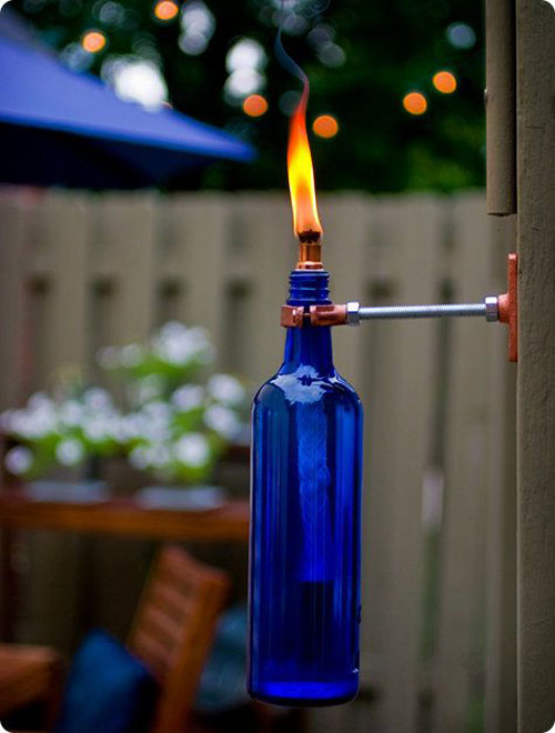 37 Awesome DIY Summer Projects - Recycled Wine Bottle Torch
