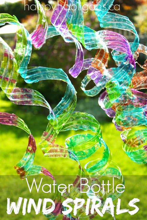 37 Awesome DIY Summer Projects - Water Bottle Wind Spirals