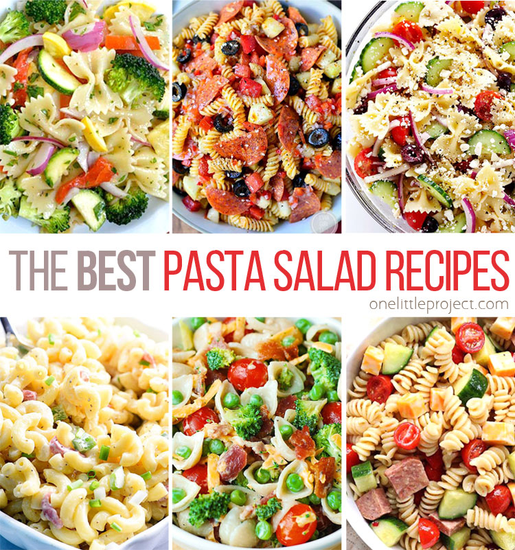 These pasta salad recipes look AMAZING! I had no idea there were so many different options, but they all look delicious! So great for a barbecue or potluck!
