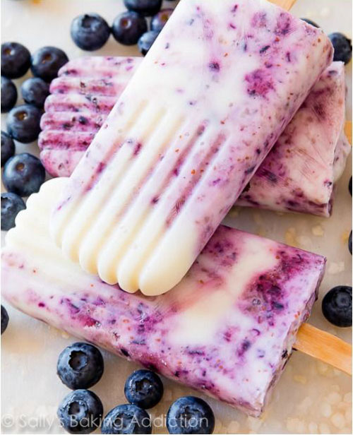 25 Best Homemade Popsicle Recipes - Blueberry Yogurt Popsicles