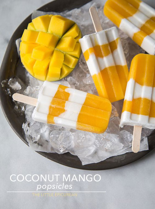 25 Best Homemade Popsicle Recipes - Coconut Mango Popsicles