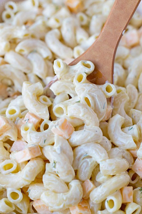 40 Best Pasta Salad Recipes - Creamy Cheddar and Dill Macaroni Salad