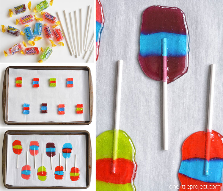 These Jolly Rancher lollipops are SO EASY to make and they are so fun! Such a great party favour idea or even just a fun activity for a Sunday afternoon!