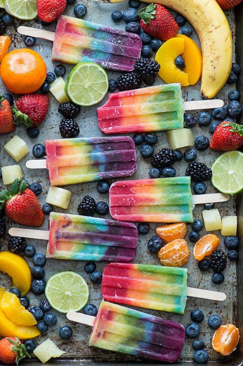 25 Best Homemade Popsicle Recipes - Rainbow Popsicles
