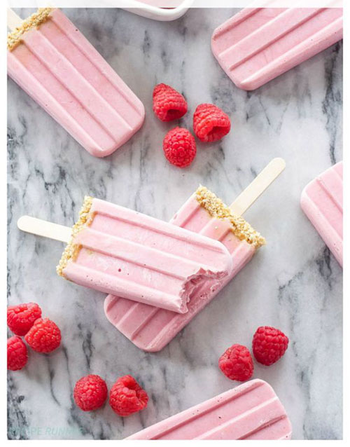 25 Best Homemade Popsicle Recipes - Raspberry Cheesecake Yogurt Popsicles