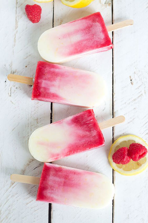 25 Best Homemade Popsicle Recipes - Raspberry Lemonade Yogurt Popsicles