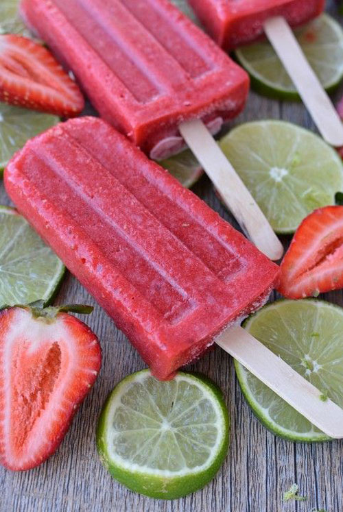 25 Best Homemade Popsicle Recipes - Strawberry Lime Popsicles
