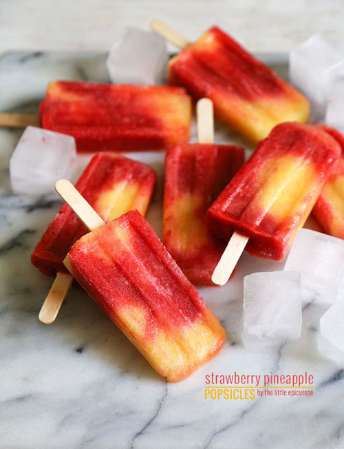 25 Best Homemade Popsicle Recipes - Strawberry Pineapple Popsicles