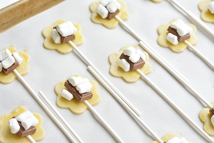 These flower shaped s'more pie pops are an adorable summer dessert and they taste sooooo good! What a fun and delicious little treat to make with the kids! Yum!
