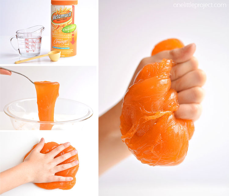 I had no idea you could make Metamucil slime, but this stuff is SO MUCH FUN! Such a cool science experiment and it actually ends up with a perfect slime consistency! It only takes two ingredients!