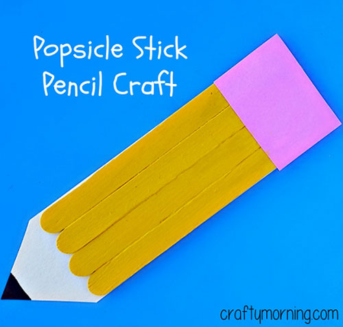 25 Back to School Craft Ideas - Popsicle Stick Pencil Craft