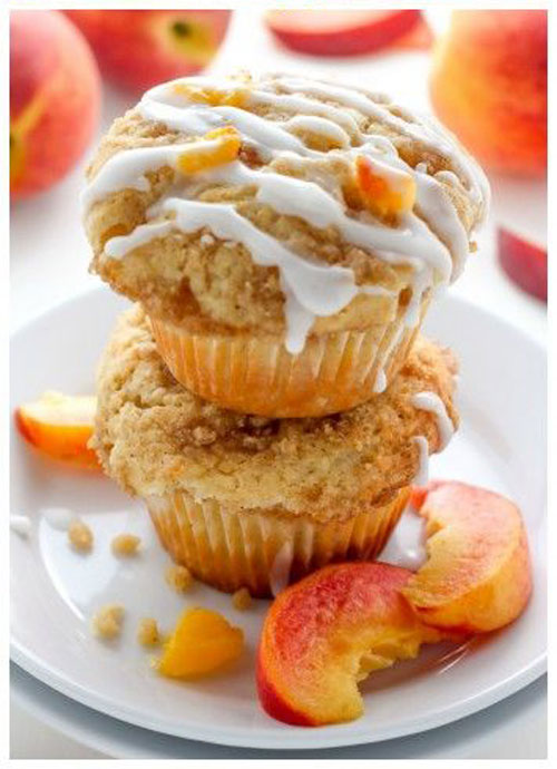 50+ Best Peach Recipes - Peaches and Cream Muffins