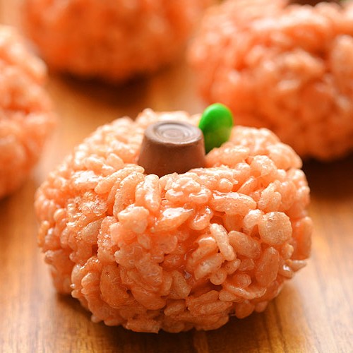 Rice Krispie Treat Pumpkins