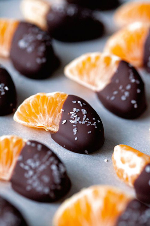 50+ Best Recipes for Fresh Clementines - Salted Chocolate Dipped Clementine