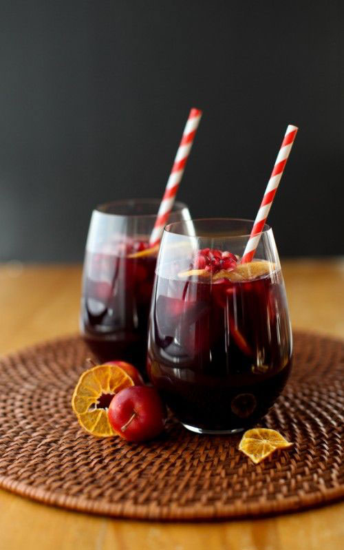 50+ Best Recipes for Fresh Clementines - Winter Sangria with Clementine and Pomegranate