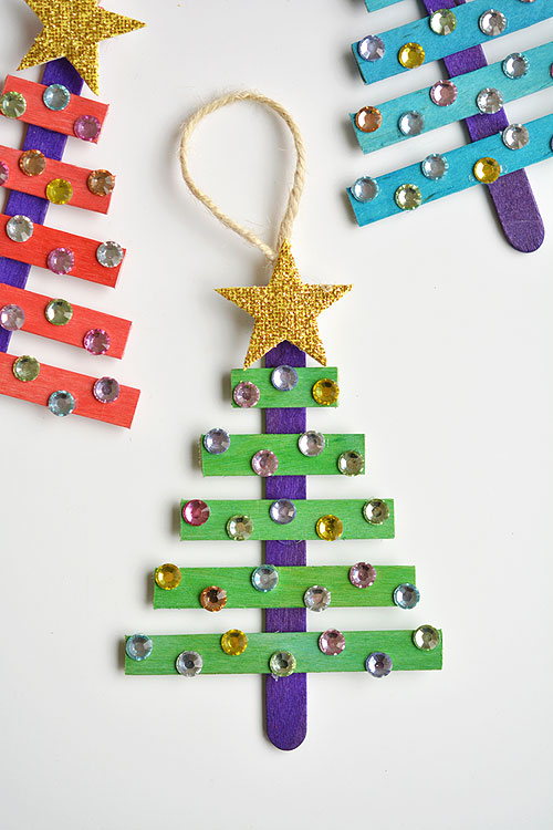 Popsicle Stick Christmas Tree Craft for Kids - Taming Little Monsters