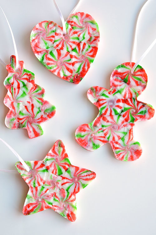 DIY Christmas Ornaments - Melted Peppermint Candy Ornaments