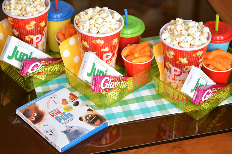 Movie Night Snacks - Stop the arguments about sharing and make everyone an individual movie treat using dollar store bins!