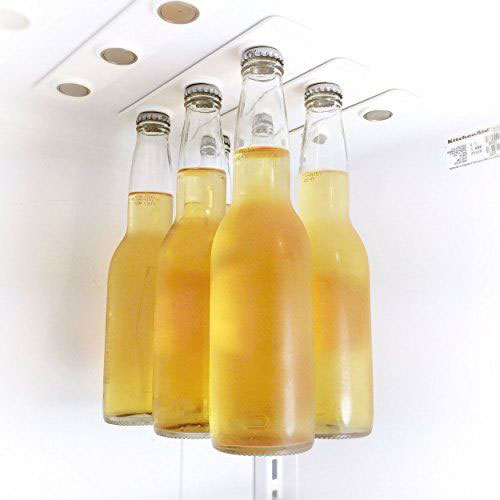 25 Hacks to Organize your Fridge - Use magnets to keep bottles neatly organized and out of the way
