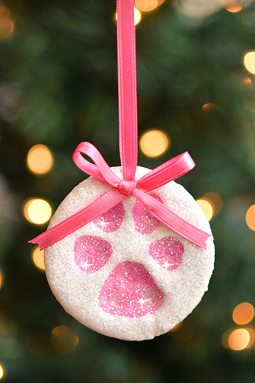 40+ Easy Christmas Crafts for Kids - Paw Print Salt Dough Ornaments