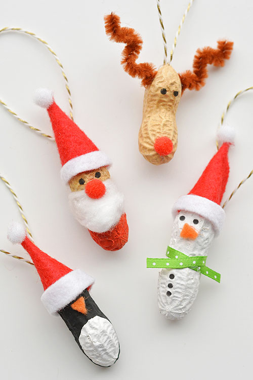 40+ Easy Christmas Crafts for Kids - Peanut Christmas Ornaments