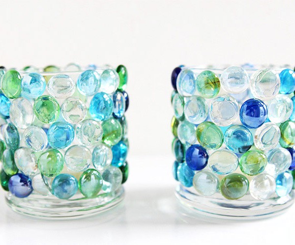 Glass Bead Candle Holder
