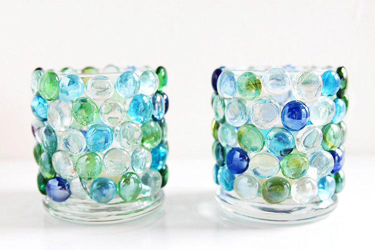 Glass bead candle holders