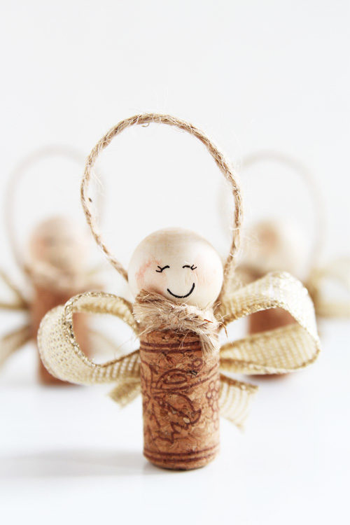 Easy Christmas Crafts - Wine Cork Angels